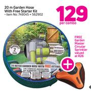 Garden Master 20m Garden Hose With Free Starter Kit-Per Combo
