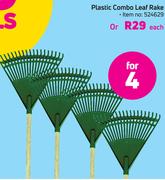 Plastic Combo Leaf Rake-Each