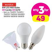 Eurolux LED A60 Globe Or Candle Or GU10-For 3