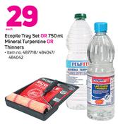 Ecopile Tray Set Or Mineral Turpentine-750ml Or Thinners-Each