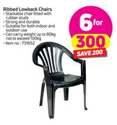 Ribbed Lowback Chairs-For 6