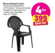 Ebony Highback Chairs-For 4 