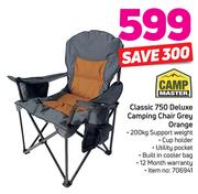 Camp Master Classic 750 Deluxe Camping Chair Grey Orange