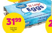 Great Value Large Eggs-18's Pack