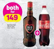 Red heart Rum 750ml And Coca Cola 1Ltr-For Both