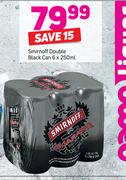 Smirnoff Double Black Cans-6x250ml