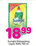 Sunlight Dishwashing Liquid Refill-750ml