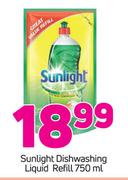 Sunlight Dishwashing Liquid Refill-750ml