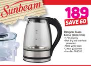 Sunbeam 1.7Ltr Designer Glass Kettle SDGK-170A