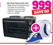 Sunbeam 25Ltr Oven Pack SCOP-250 Includes Iron And Kettle