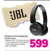 JBL Wireless On Ear Headphone T450BT Black