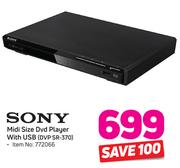 Sony Midi Size DVD Player With USB DVP SR-370