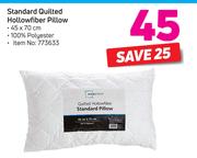 Mainstays Standard Quilted Hollowfiber Pillow-45 x 70cm