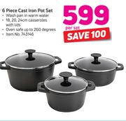 Mainstays 6 Piece Cast Iron Pot Set-Per Set