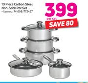 Mainstays 10 Piece Carbon Steel Non Stick Pot Set-Per Set