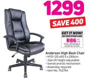 Anderson High Back Chair-H115-125 x W65.5 x D66cm