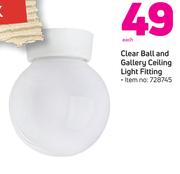 Eurolux Clear Ball & Gallery Ceiling Light Fitting-Each