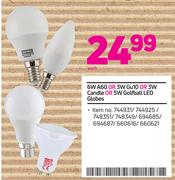 Eurolux 6W A60 Or 3W GU10 Or 3W Candle Or 5W Golfball LED Globes