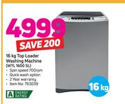 Whirlpool 16kg Top Loader Washing Machine WTL1600 SL