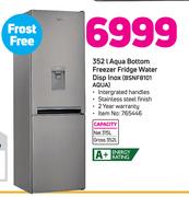 Whirlpool 352Ltr Aqua Bottom Freezer Fridge With Water Disp Inox BSNF8101 Aqua