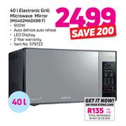 Samsung 40Ltr Electronic Grill Microwave Mirror MG402MADXBB F