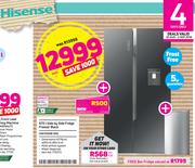 Hisense 670Ltr Side By Side Fridge Freezer Black H670SMB WD With Free Bar Fridge-Each