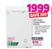 Hisense 120Ltr Chest Freezer White H130CF