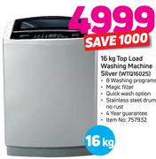 Hisense 16kg Top Load Washing Machine Silver WTQ1602S