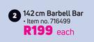 Trojan 142cm Barbell Bar-Each