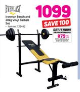 Everlast Ironman Bench And 20kg Vinyl Barbell Set
