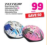 Totem Boys Helmet With Adjustable Ring Or Girls Helmet With Adjustable Ring-Each