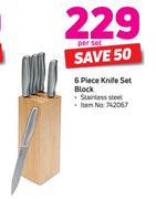 6 Piece Stainless Steel Knife Set Block-Per Set