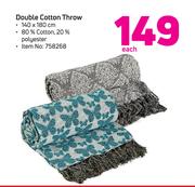 Always Home 140 x 180cm Double Cotton Throw-Each