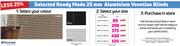 Decorland 1200mm x 2200mm Ready Made 25mm Aluminium Venetian Blinds 