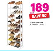 Mainstays 30 Pair Shoe Rack-Each