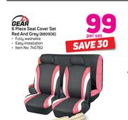 1st Gear 6 Piece Seat Cover Set Red And Grey-Per Set