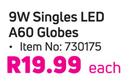Simple Choice 9W Singles LED A60 Lamp-Each