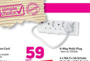 Simple Choice 6 Way Multi Plug