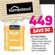 Homestead Matt Walls-20Ltr