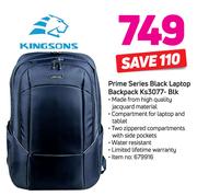 Kingsons Prime Series Black Laptop Backpack KS3077-BLK