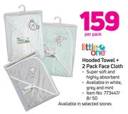 Little One Hooded Towel + 2 Pack Face Cloth-Per Pack