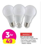 Eurolux 6W LED A60 Globe-For 3