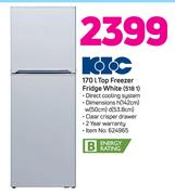 KIC 170Ltr Top Freezer Fridge (White) 518 1
