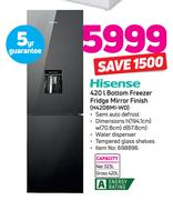 Hisense 420Ltr Bottom Freezer Fridge (Mirror Finish) H420BMI-WD