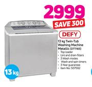 Defy 13kg Twin Tub Washing Machine (Metallic) DTT165