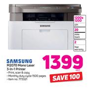 Samsung M2070 Mono Laser 3 In 1 Printer-Each