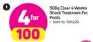 HTH Clear 4 Weeks Shock Treatment Foor Pools-4 x 500g