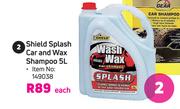 Shield Splash Car & Wax Shampoo-5Ltr Each