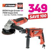 Stramm 850W Angle Grinder Or 710W Impact Drill-Each