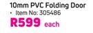 Mainstays 10mm PVC Folding Door-Each